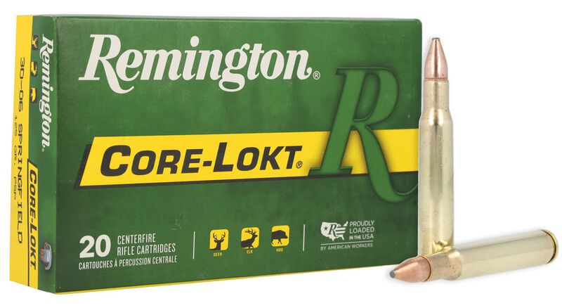 Core-Lokt, 30-06 Springfield, 125 Grain, Pointed Soft Point Core Lokt, 3140 fps